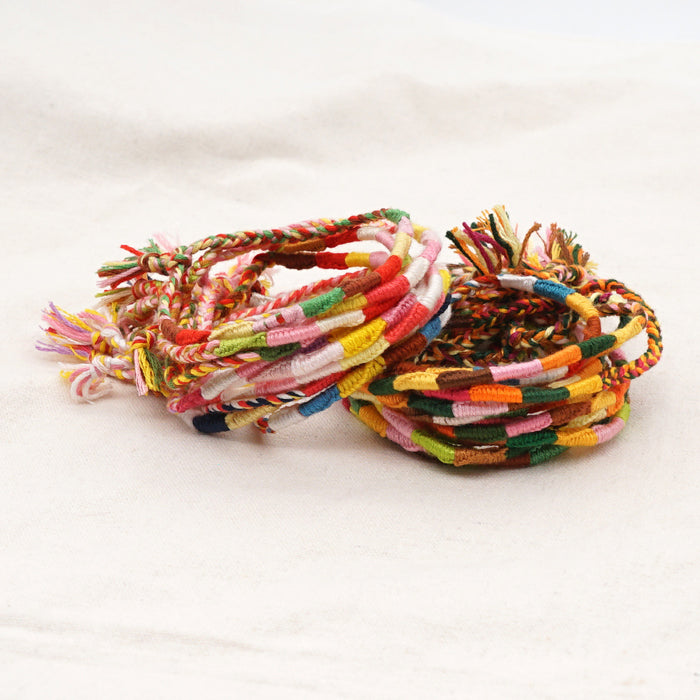 Wholesale Handmade Original Cotton Thread Pure Hand Woven Boho Color Bracelet JDC-BT-HeY017