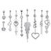 Jewelry WholesaleWholesale stainless steel zircon heart tassel umbilical nails JDC-UN-Duol002 Piercings 朵莱 %variant_option1% %variant_option2% %variant_option3%  Factory Price JoyasDeChina Joyas De China