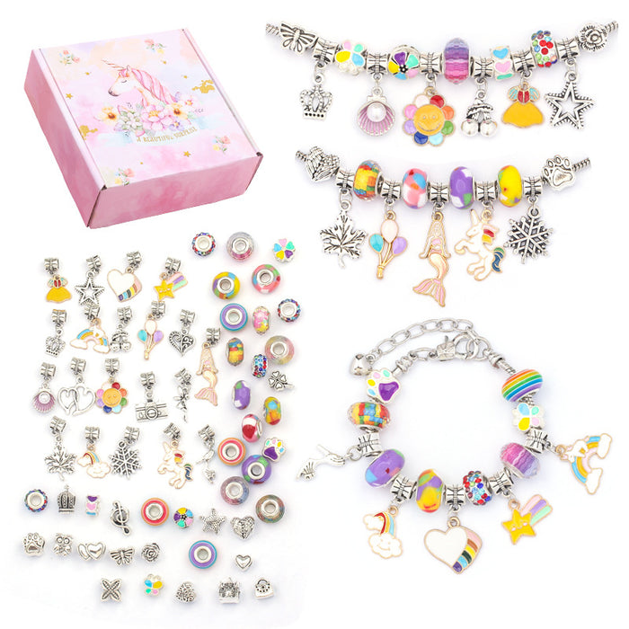 Wholesale Children's DIY Dazzling Colorful Crystal Beaded Bracelet Alloy Set JDC-DIY-YouT001