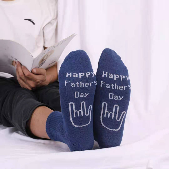 Wholesale father's day love you letter printing new socks MOQ≥2 JDC-SK-XinYu001