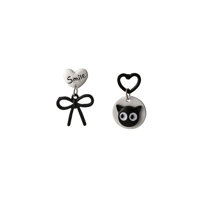 Wholesale Earrings Alloy Cartoon Cat Bow JDC-ES-MDD049