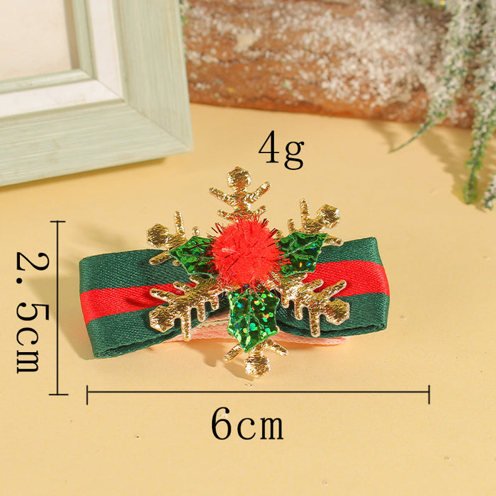 Wholesale Hair Clips Bow Metal Cloth Christmas JDC-HC-GangL003