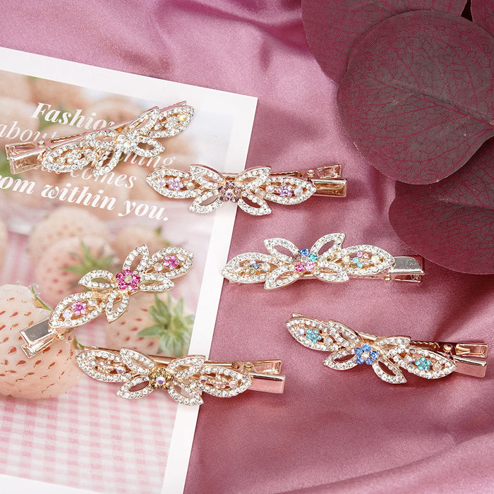 Jewelry WholesaleWholesale leaf butterfly duck beak clip crystal Hair Clips JDC-HC-HG008 Hair Clips 花顾 %variant_option1% %variant_option2% %variant_option3%  Factory Price JoyasDeChina Joyas De China