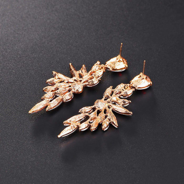 Wholesale Zinc Alloy Diamond Wings Acrylic Rhinestone Earrings MOQ≥3 JDC-ES-GSDB051