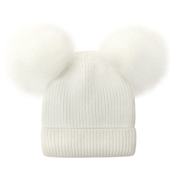 Wholesale Hat Wool and Fleece Double Wool Ball Parent-child Hat MOQ≥2 JDC-FH-Xiami003