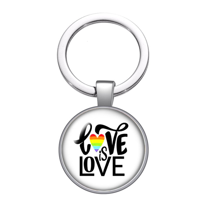 Wholesale LGBT Pride Day Alloy Time Stone Keychain JDC-KC-CMX002