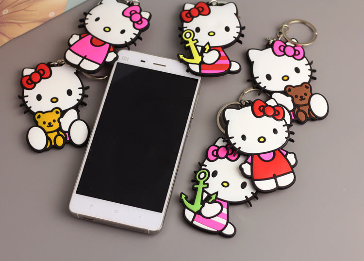 Wholesale keychain pvc soft plastic cartoon cute bag pendant MOQ≥3 JDC-KC-HMB011