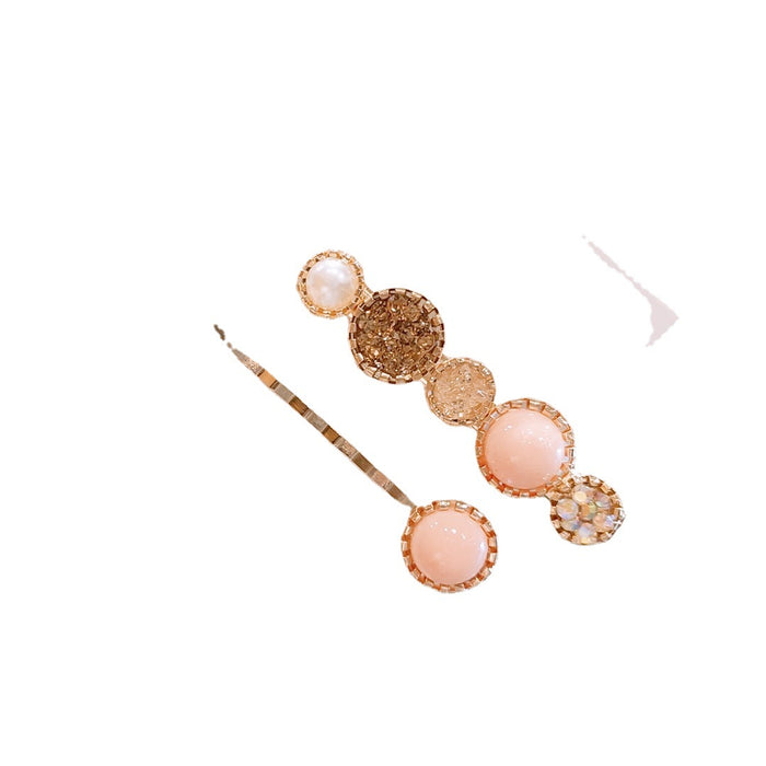 Wholesale pearl hairpin rhinestone one word hairpin JDC-HC-XiY006