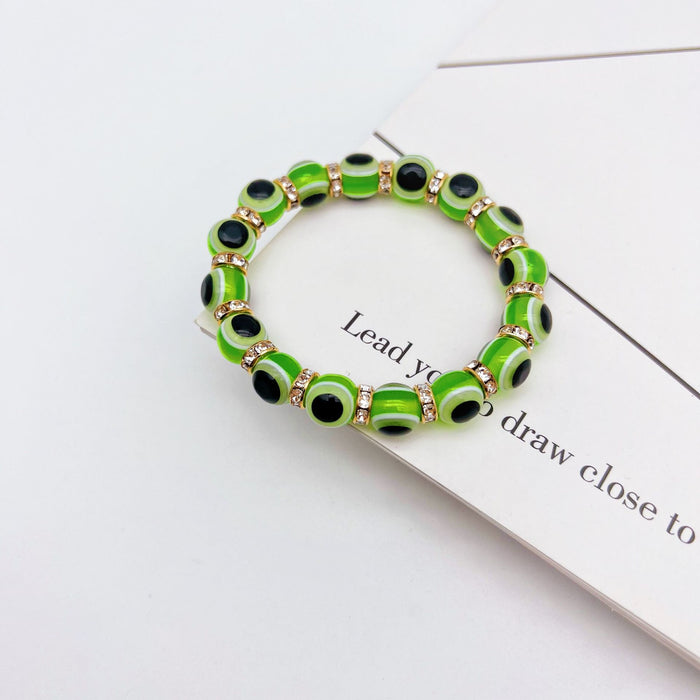 Wholesale Color Devil's Eye Diamond Fashion Bracelet 10mm MOQ≥2 JDC-BT- QingH004