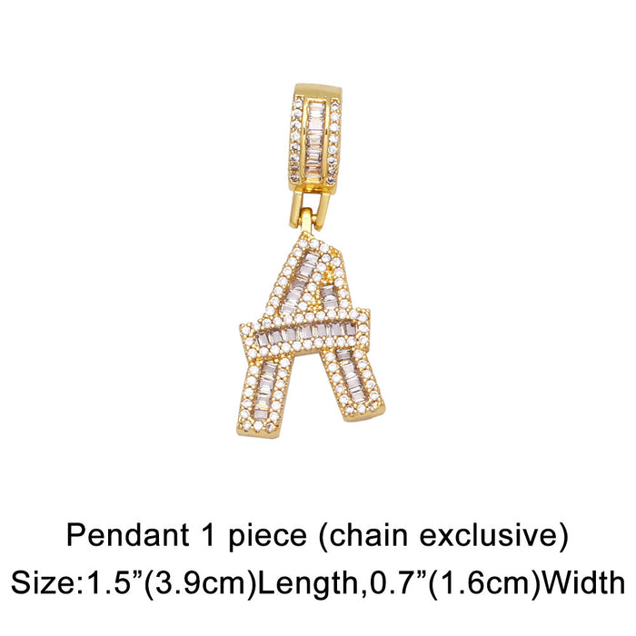 Wholesale necklace hip hop men and women 26 letter necklace JDC-NE-AS573