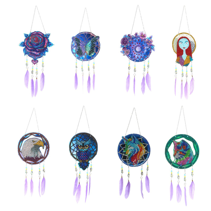 Wholesale Butterfly Owl Acrylic Feather Diamond Painting DIY Dreamcatcher MOQ≥2 JDC-DC-DLa001