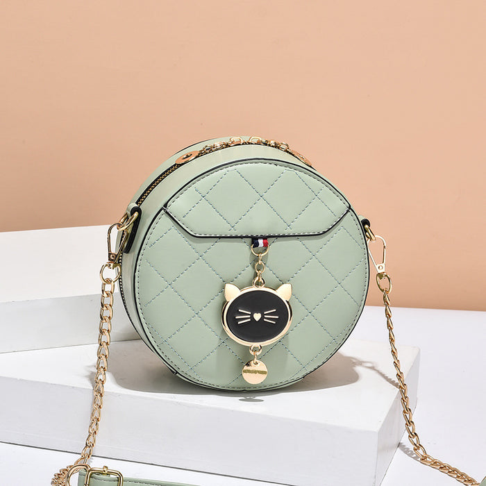 Wholesale Shoulder Bag PU Round Chain Crossbody Portable JDC-SD-Zhip005