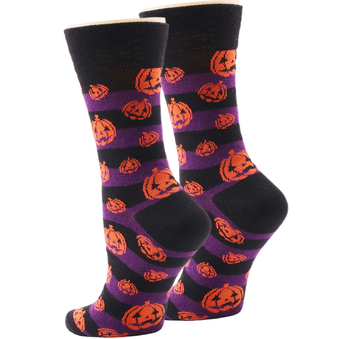 Wholesale Socks Cotton Spandex Cartoon Mid Tube Halloween MOQ≥3 JDC-SK-XQ004