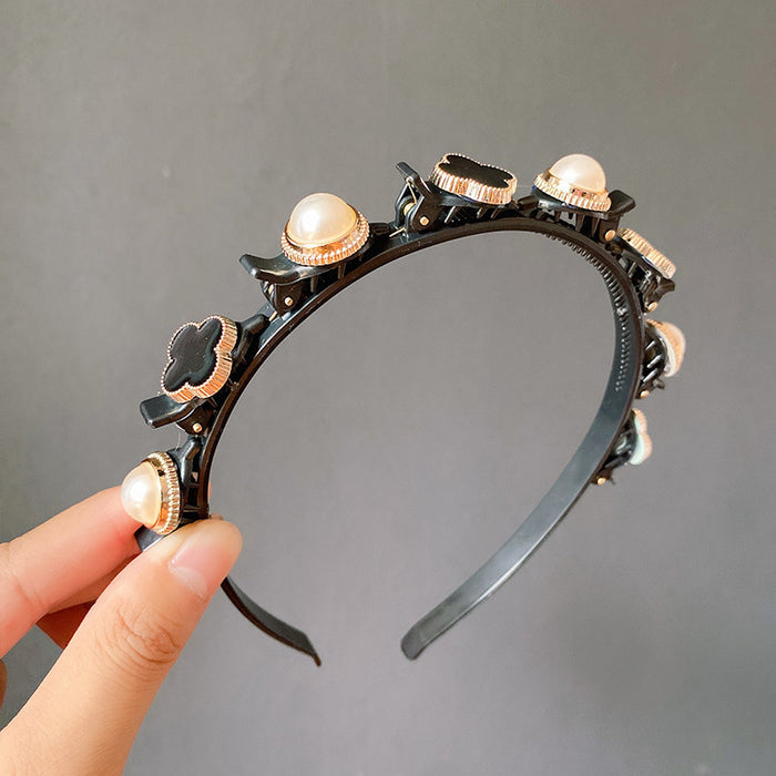 Jewelry WholesaleWholesale Pearl Rhinestone Hair Band JDC-HD-XinR003 Headband 新柔 %variant_option1% %variant_option2% %variant_option3%  Factory Price JoyasDeChina Joyas De China