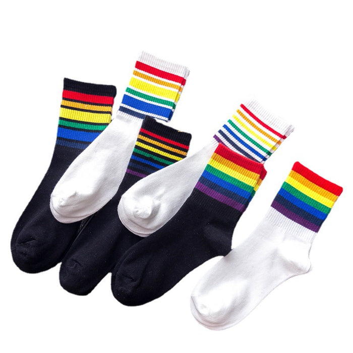 Jewelry WholesaleWholesale Polyester Rainbow Ladies Socks JDC-SK-XiaoYi002 Sock 小蚁 %variant_option1% %variant_option2% %variant_option3%  Factory Price JoyasDeChina Joyas De China