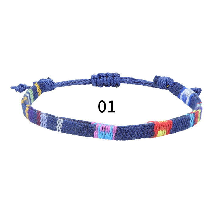 Jewelry WholesaleWholesale Nepalese wind wool linen woven fabric rainbow ankle bracelet JDC-AS-Yh001 Anklet 益烨 %variant_option1% %variant_option2% %variant_option3%  Factory Price JoyasDeChina Joyas De China