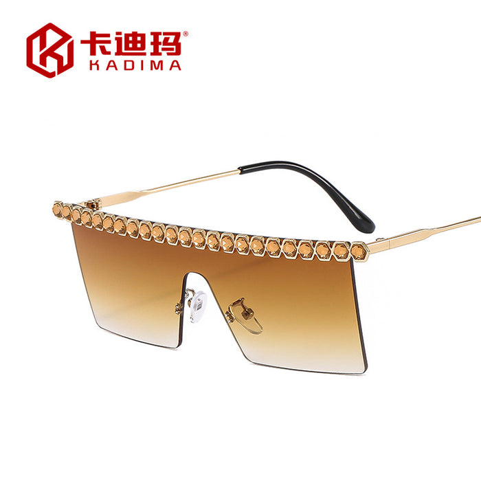 Wholesale Sunglasses PC Frame One Piece Diamonds JDC-SG-XiA048