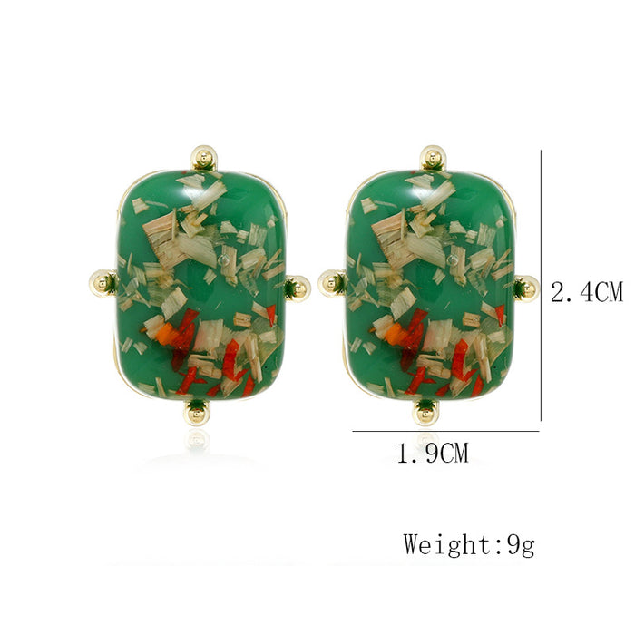 Wholesale Earrings Metal Irregular Fragments Square MOQ≥2 JDC-ES-Zuol017