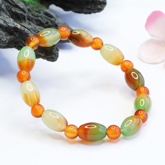 Wholesale Natural Chalcedony Bracelet Red and Green Agate Bracelet Jewelry JDC-BT-JuanY006