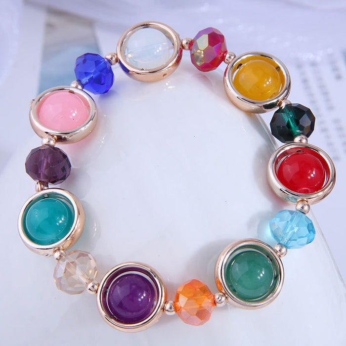 Wholesale European and American fashion metal color beads temperament personality bracelet JDC-BT-WY136