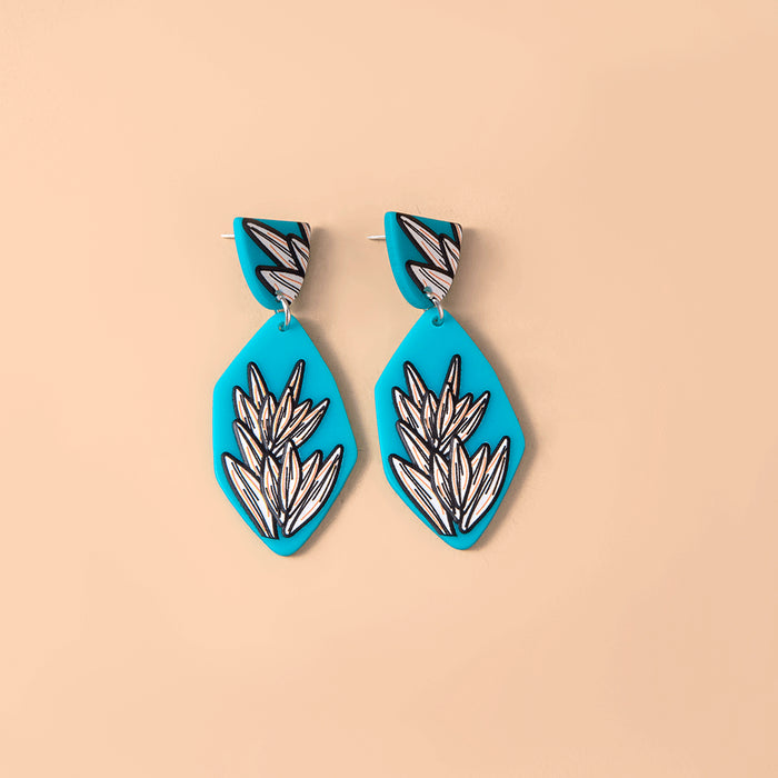 Wholesale boho acrylic resin statement earrings MOQ≥2 JDC-ES-Fangt017