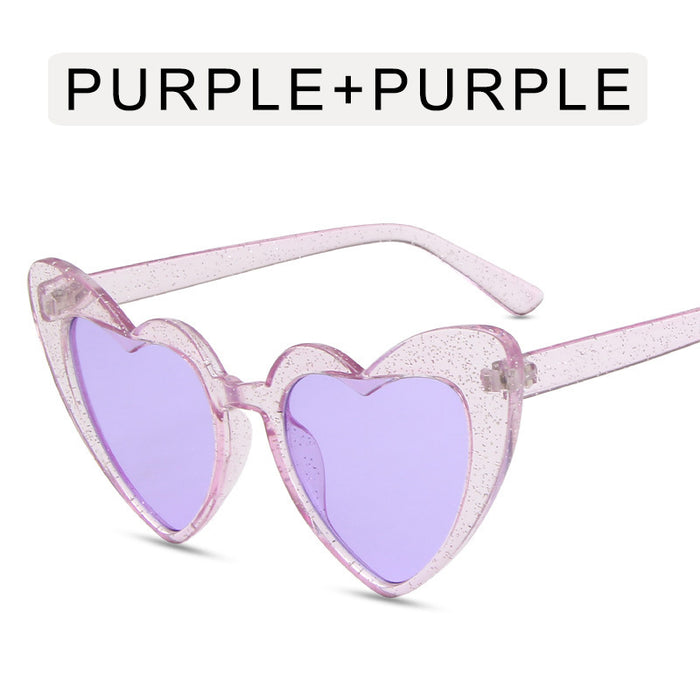 Jewelry WholesaleWholesale Glitter Love Fluorescent Peach Heart Sunglasses JDC-SG-GuangD006 Sunglasses 光度 %variant_option1% %variant_option2% %variant_option3%  Factory Price JoyasDeChina Joyas De China