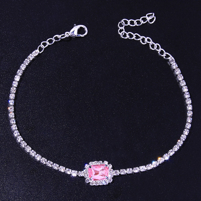 Jewelry WholesaleWholesale full diamond emerald crystal anklet JDC-AS-XinS023 Anklets 心饰 %variant_option1% %variant_option2% %variant_option3%  Factory Price JoyasDeChina Joyas De China