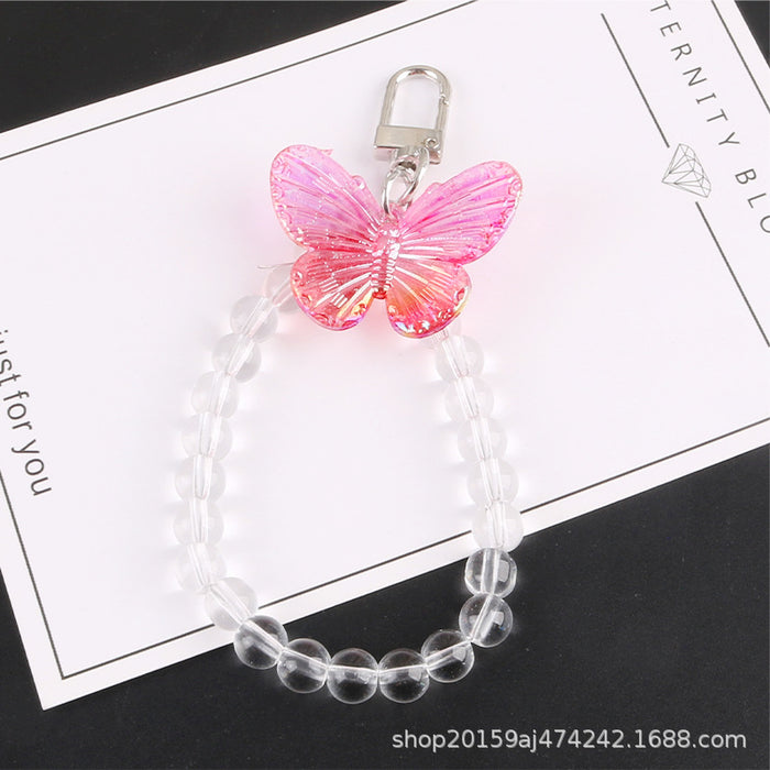 Wholesale Keychains Acrylic Butterfly Bead Bracelet MOQ≥2 JDC-KC-YiHan034