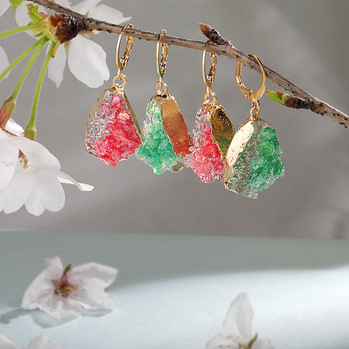 Wholesale Imitation Mineral Resin Alloy Gradient Earrings MOQ≥2 JDC-ES-Zhongn015