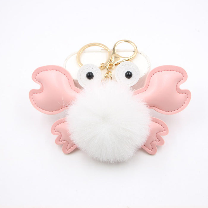 Jewelry WholesaleWholesale crab alloy imitation hair hair ball pendant pom pom keychain JDC-KC-Zuge020 Keychains 祖格 %variant_option1% %variant_option2% %variant_option3%  Factory Price JoyasDeChina Joyas De China