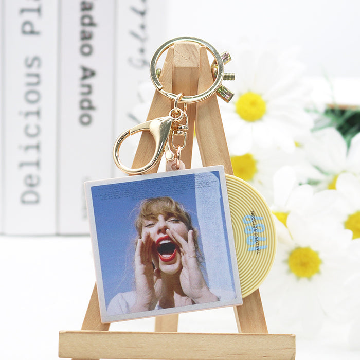 Wholesale PVC Album Simulation Record Keychain JDC-KC-Gaopu001