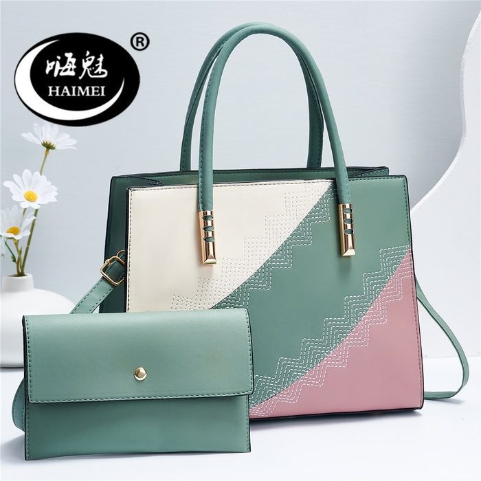 Wholesale Shoulder Bag PU Stitching Contrast Color Handbag Diagonal JDC-SD-haim012