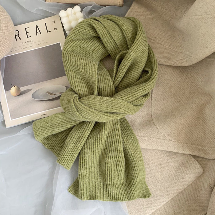 Wholesale Scarf Acrylic Cotton Winter Thickening Warm Yarn Solid JDC-SF-hengc007