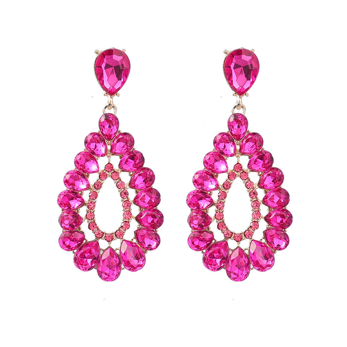 Wholesale Alloy Acrylic Diamond Drop Earrings JDC-ES-JL1008