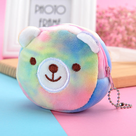 Wholesale Mini Colorful Three-dimensional Round Plush Coin Cute Keychain JDC-KC-RJ001