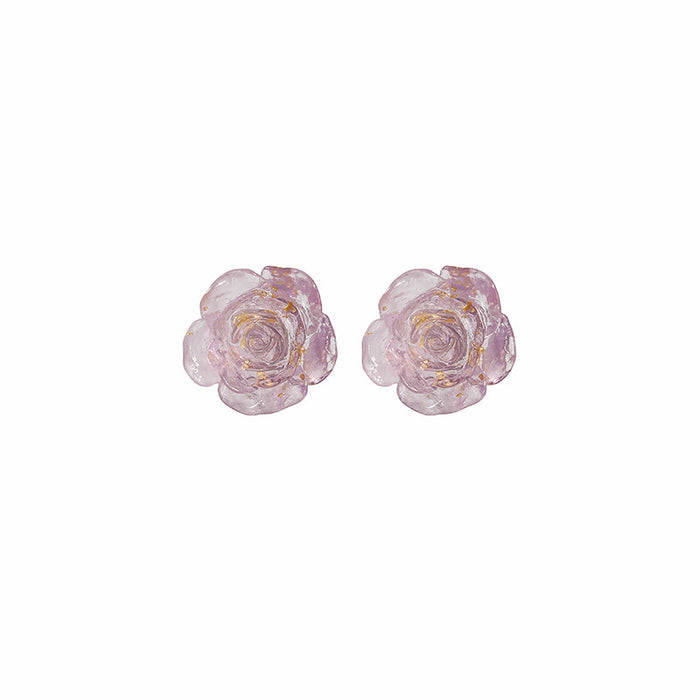 Wholesale Small Fragrance Fantasy Color Matching Rose Earrings JDC-ES-Mdd034