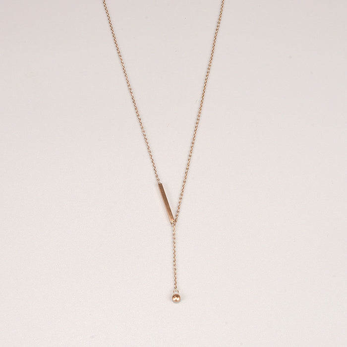 Jewelry WholesaleWholesale Rose Gold Mini Single Diamond Stick Stainless Steel Gold Plated Necklace JDC-NE-YS066 Necklaces 艺昇 %variant_option1% %variant_option2% %variant_option3%  Factory Price JoyasDeChina Joyas De China