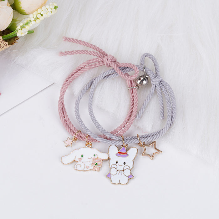 Wholesale Bracelet alloy rubber band cute cartoon magnet magnet hair tie (M) MOQ≥2 JDC-BT-YongY023