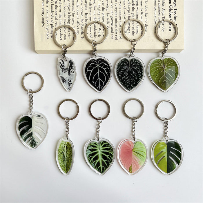 Jewelry WholesaleWholesale Creative Simulation Leaf Acrylic Keychain Pendant JDC-KC-HeRun002 Keychains 和润 %variant_option1% %variant_option2% %variant_option3%  Factory Price JoyasDeChina Joyas De China