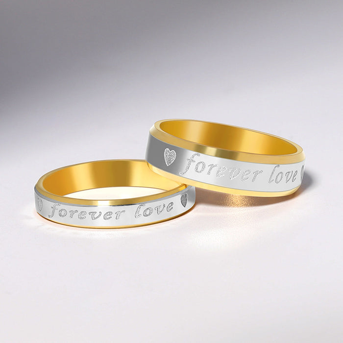 Wholesale Ring Alloy Eternal Love Couple Gold Stainless Steel JDC-RS-KuaH014