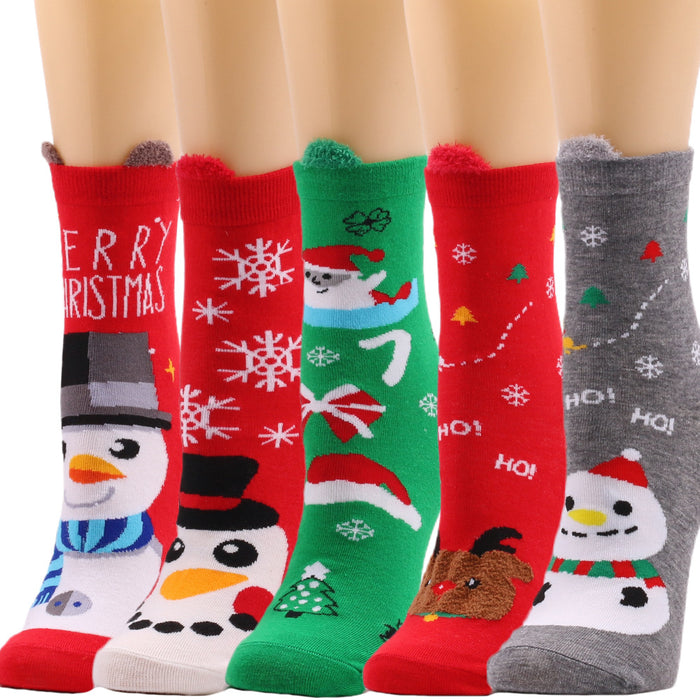 Wholesale Socks Polyester Christmas Santa Claus Elk MOQ≥3 JDC-SK-XQ019