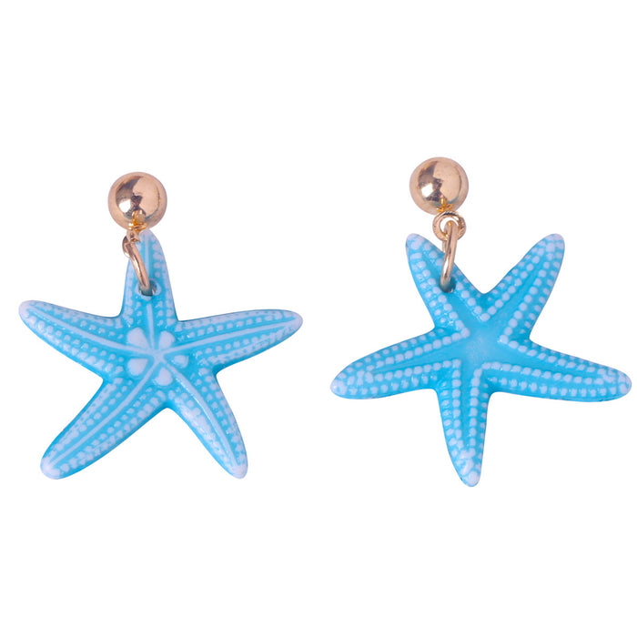 Wholesale Earrings Resin Cute Stereoscopic Starfish JDC-ES-SHIYU007