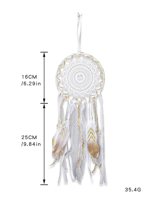 Wholesale Gold Feather Lace Home Dreamcatcher Wall Hanging Wall Decoration MOQ≥2 JDC-DC-MengS034