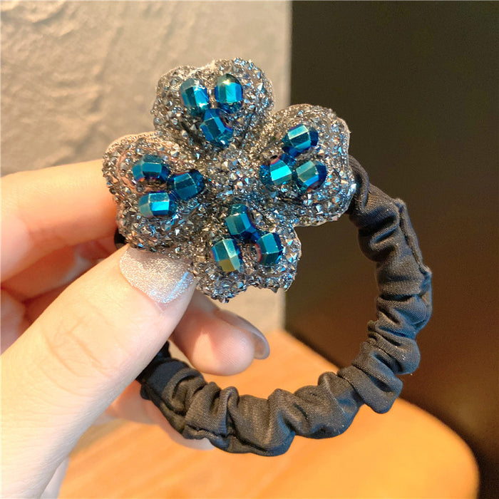 Jewelry WholesaleWholesale Retro Small Fragrance Hair Ring Flash Diamond Flower Bow JDC-HS-Nuanm002 Hair Scrunchies 暖铭 %variant_option1% %variant_option2% %variant_option3%  Factory Price JoyasDeChina Joyas De China