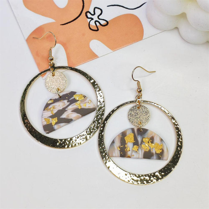 Jewelry WholesaleWholesale Gold 18K Gold Vintage Bohemian Wind Soft Ceramic Geometric Arch Round Earrings JDC-ES-FX016 Earrings 繁瑆 %variant_option1% %variant_option2% %variant_option3%  Factory Price JoyasDeChina Joyas De China