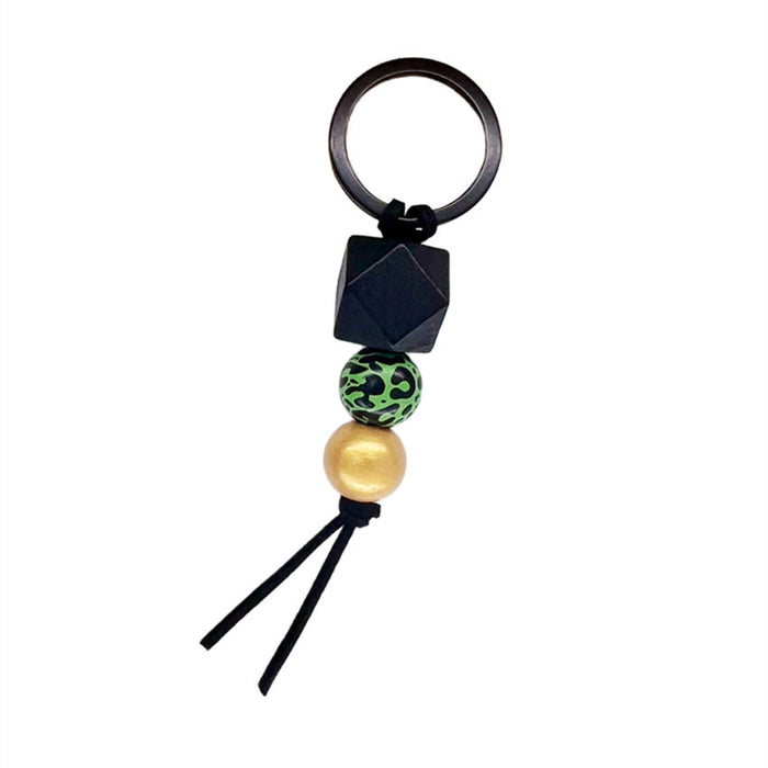 Wholesale Wooden Leopard Print Keychain MOQ≥2 JDC-KC-WenJ010