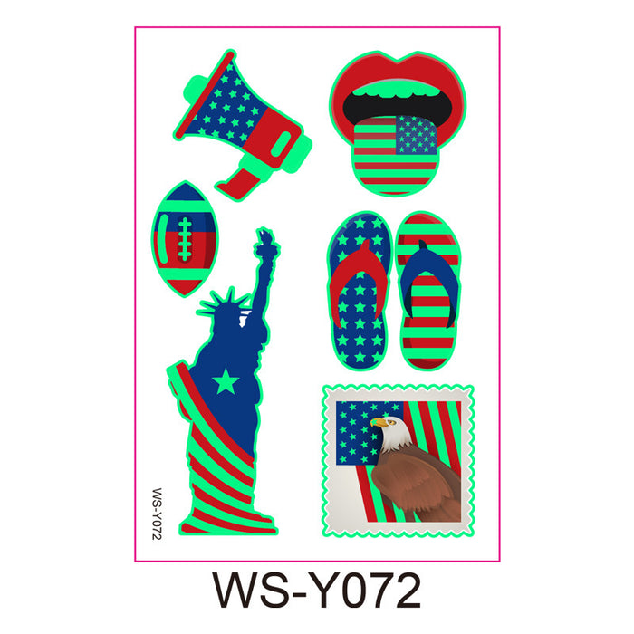 Wholesale 4th of July Luminous Independence Day Tattoo Stickers JDC-ST-XLM001