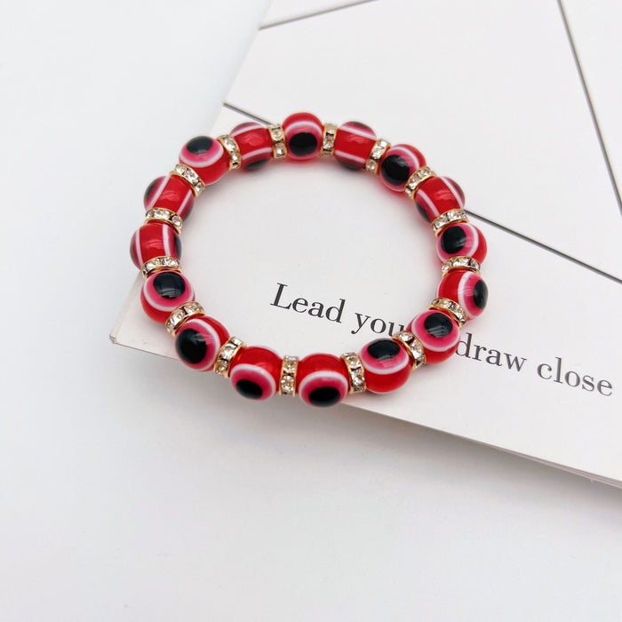 Wholesale Color Devil's Eye Diamond Fashion Bracelet 10mm MOQ≥2 JDC-BT- QingH004