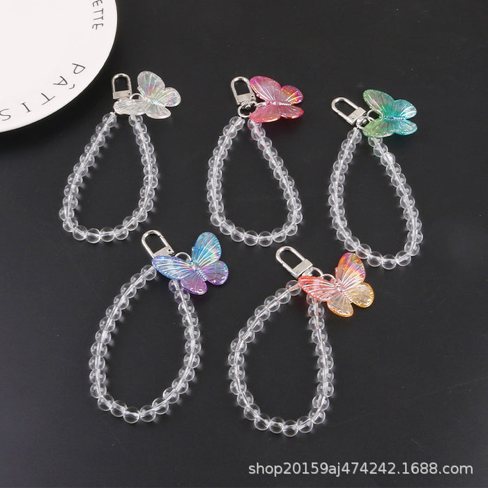 Wholesale Keychains Acrylic Butterfly Bead Bracelet MOQ≥2 JDC-KC-YiHan034