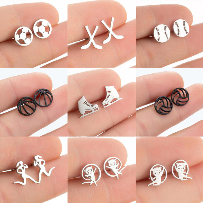 Jewelry WholesaleWholesale skates sports soccer basketball stainless steel earrings MOQ≥2 JDC-ES-MOSHU001 Earrings 舒莫 %variant_option1% %variant_option2% %variant_option3%  Factory Price JoyasDeChina Joyas De China